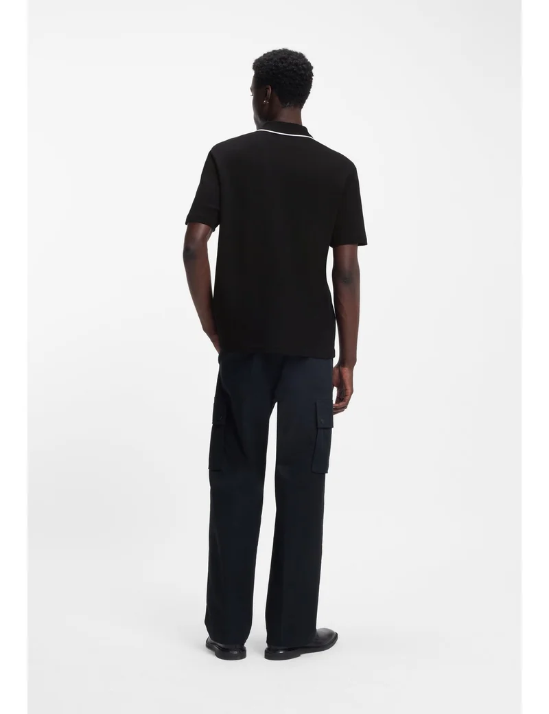 هوجو قميص بولو قطني بلمسات متباينة